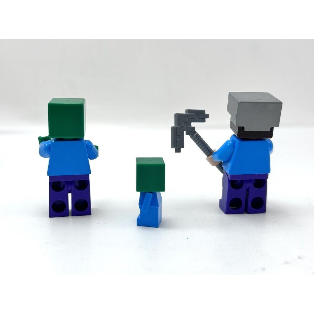 LEGO Minecraft The Zombie Cave 21141 100% Complete Minifigs & Manual‎ Steve Baby - Picture 4 of 14